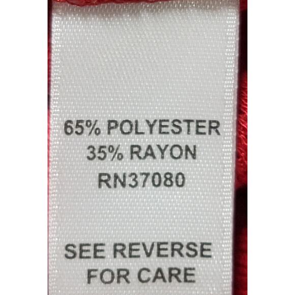 Cato Red Henley Round Neck Top 1X Plus Lightweight Soft Stretchy Long Sleeves - Picture 3 of 6